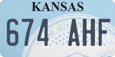 KS license plate 674AHF