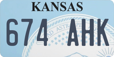 KS license plate 674AHK