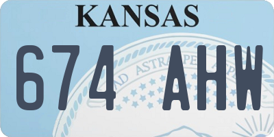 KS license plate 674AHW