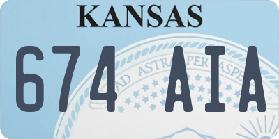 KS license plate 674AIA