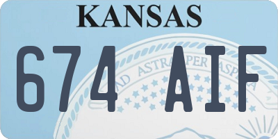 KS license plate 674AIF