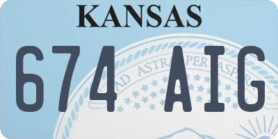KS license plate 674AIG