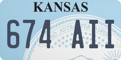 KS license plate 674AII