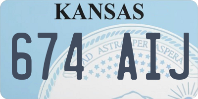 KS license plate 674AIJ