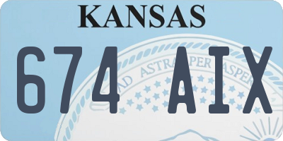 KS license plate 674AIX
