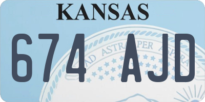 KS license plate 674AJD