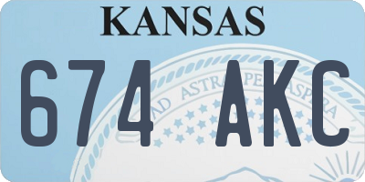 KS license plate 674AKC