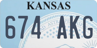 KS license plate 674AKG
