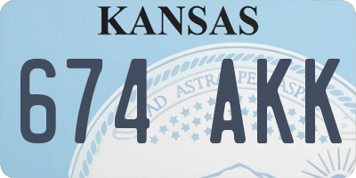KS license plate 674AKK