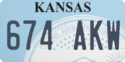 KS license plate 674AKW