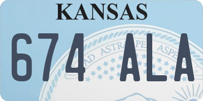 KS license plate 674ALA