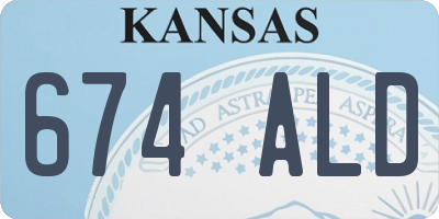 KS license plate 674ALD
