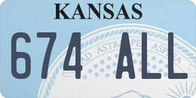 KS license plate 674ALL