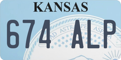 KS license plate 674ALP