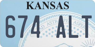 KS license plate 674ALT