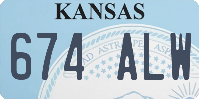 KS license plate 674ALW