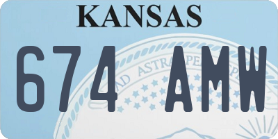 KS license plate 674AMW
