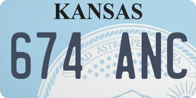 KS license plate 674ANC