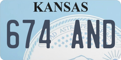 KS license plate 674AND