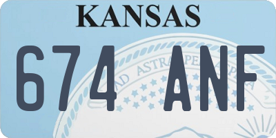 KS license plate 674ANF