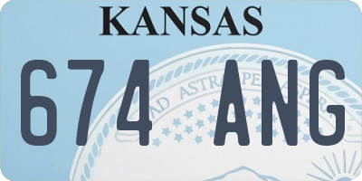 KS license plate 674ANG