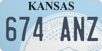 KS license plate 674ANZ