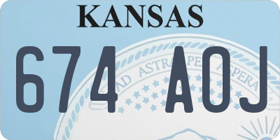 KS license plate 674AOJ