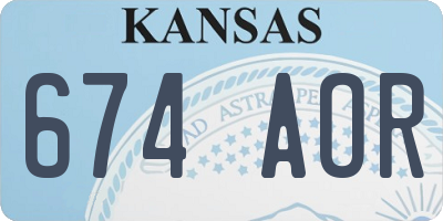 KS license plate 674AOR