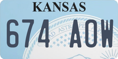 KS license plate 674AOW