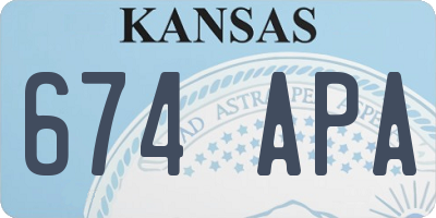 KS license plate 674APA