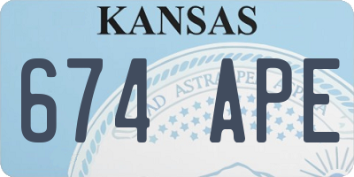 KS license plate 674APE