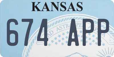 KS license plate 674APP