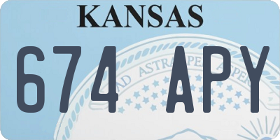 KS license plate 674APY