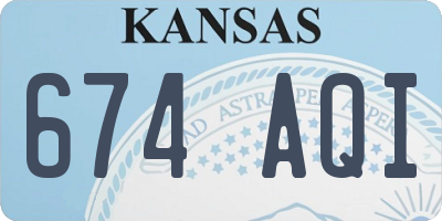 KS license plate 674AQI