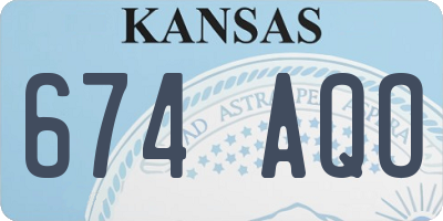 KS license plate 674AQO