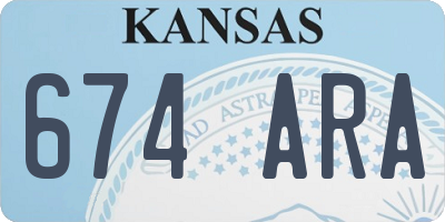 KS license plate 674ARA