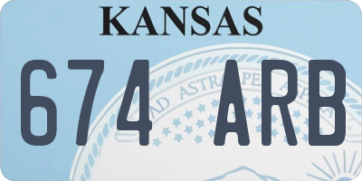 KS license plate 674ARB