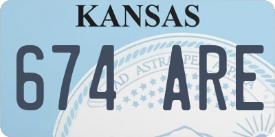 KS license plate 674ARE