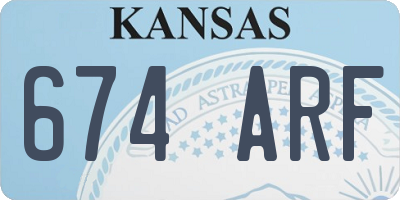 KS license plate 674ARF