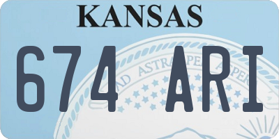 KS license plate 674ARI