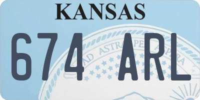 KS license plate 674ARL