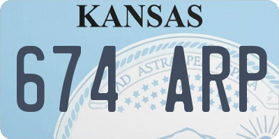 KS license plate 674ARP