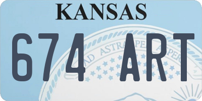 KS license plate 674ART