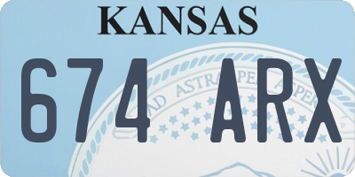 KS license plate 674ARX
