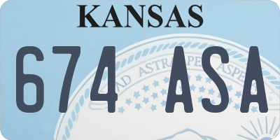 KS license plate 674ASA