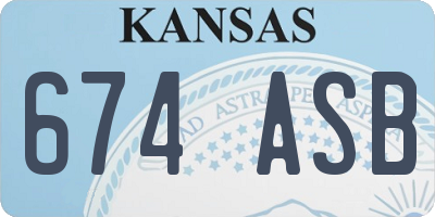 KS license plate 674ASB