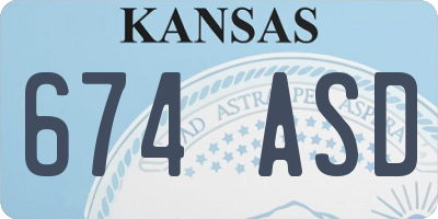 KS license plate 674ASD