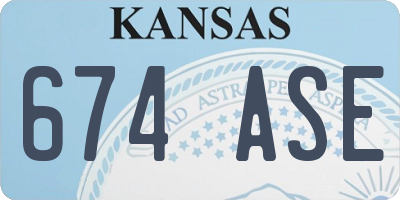 KS license plate 674ASE