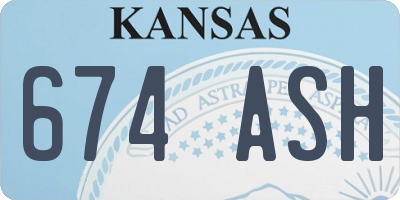 KS license plate 674ASH