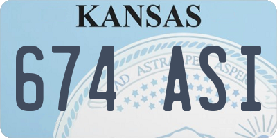 KS license plate 674ASI